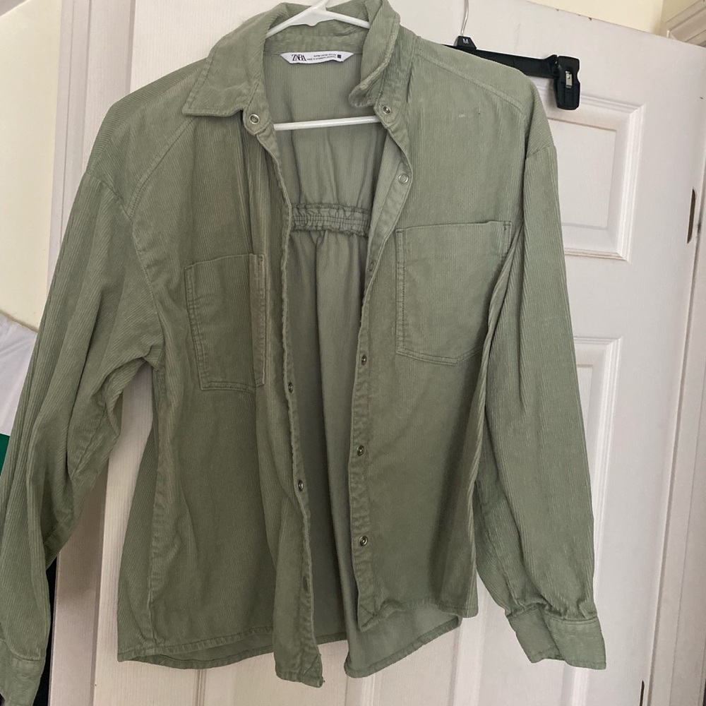 Zara corduroy green jacket
